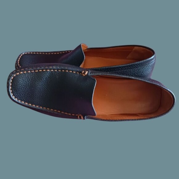 Geox Respira Mens Slip-On Shoes With Orange Stitching Dark Brown size 44 - Picture 12 of 12